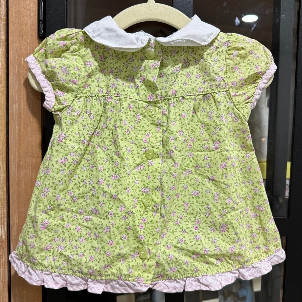Vintage Peter Rabbit baby girl dress Beatrix potter embroidered collar flowers - Picture 3 of 6